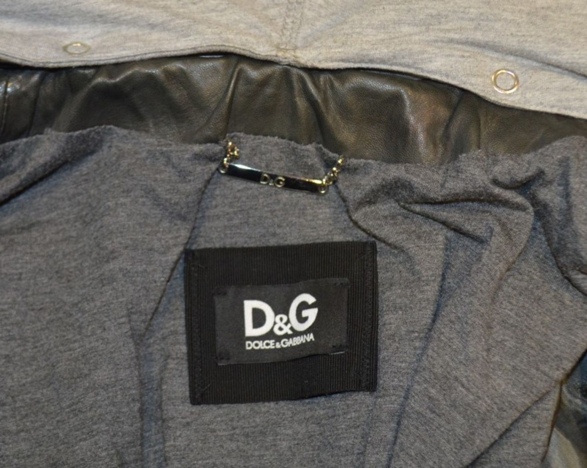 1 x Men's Genuine Dolce & Gabbana Luxury Lambskin Leather Jacket In Grey - Size: 48 - Image 10 of 13