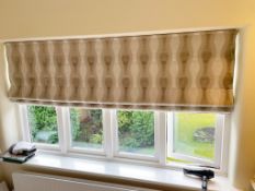 1 x Bespoke High Quality 2.3-Metre Wide Roman Blind In Neutral tones - To Be Removed From An