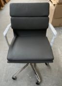 1 x Linear Low Back Soft Pad Graphite Grey Executive Office Swivel Chair On Castor  - Dimensions: