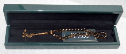 1 x BALDI 'Home Jewels' Italian Hand-crafted Artisan MISBAHA Prayer Beads In Fume Rock Crystal And