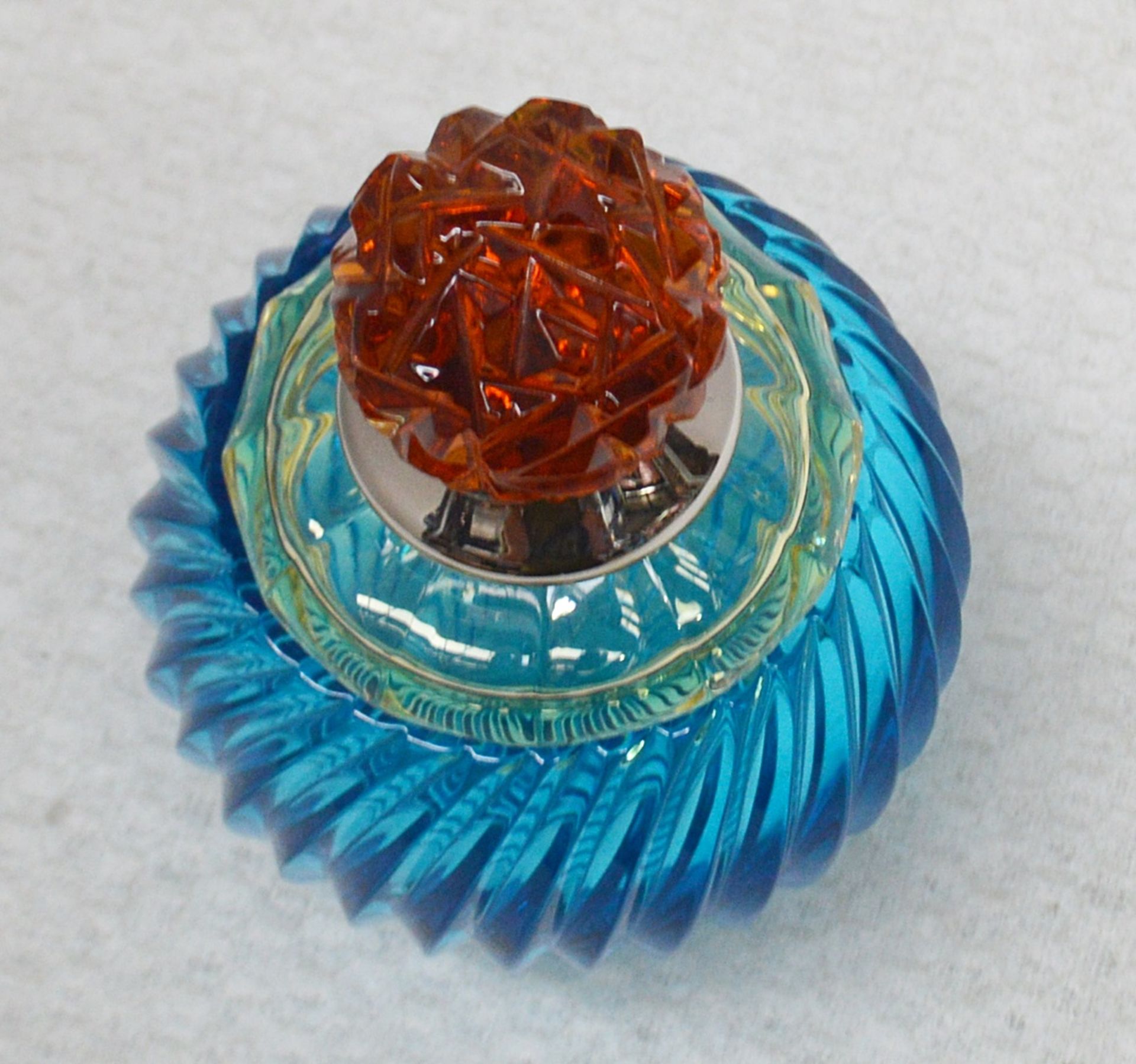 1 x BALDI 'Home Jewels' Italian Hand-crafted Artisan Small Coccinella Jar In Blue, Orange And Yellow - Image 3 of 3