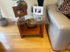 A Pair Of High Quality Wooden Glass Topped Side Tables - To Be Removed From An Exclusive Property