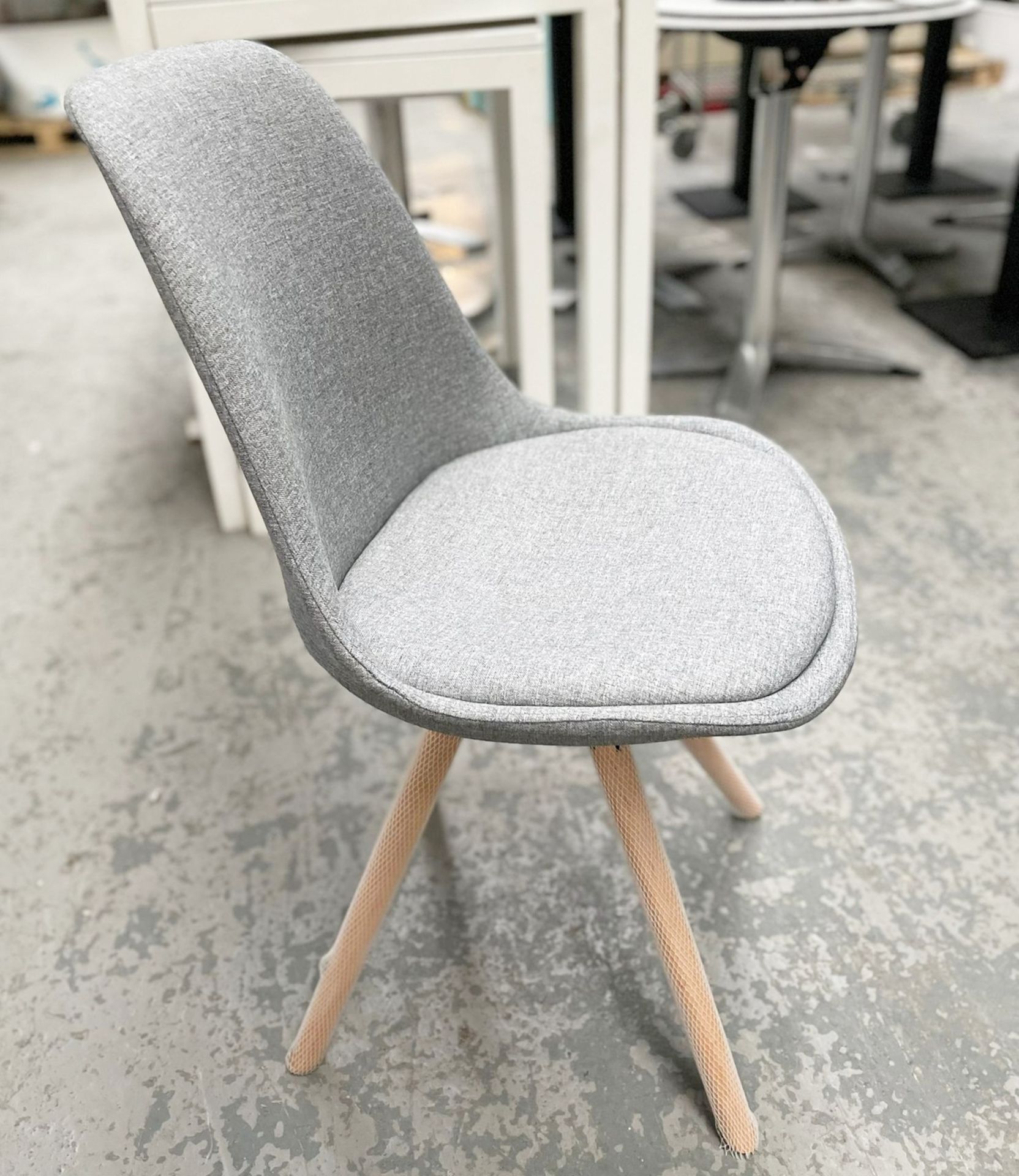 4 x Upholstered Turner Chair In Grey- Dimensions: 86(h) x 50(w) x 40(d) cm - Brand New Unboxed - Image 4 of 6