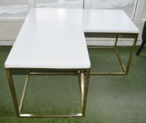 2 x Designer Display Tables With Gold Bases - Ex-Showroom Pieces - Ref: HAR120/121 GIT - CL987 -