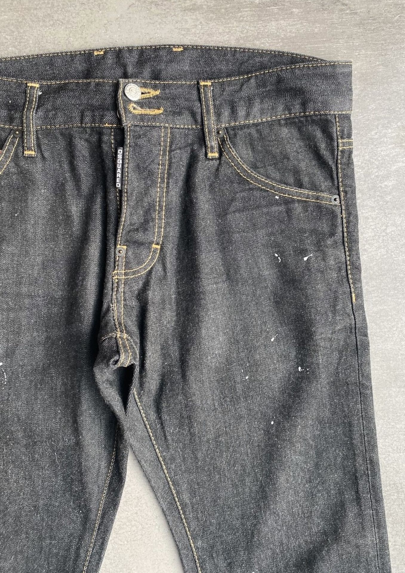 1 x Pair Of Men's Genuine Dsquared2 Distressed-style Designer Jeans In Black - Size: UK 30 - Image 3 of 7