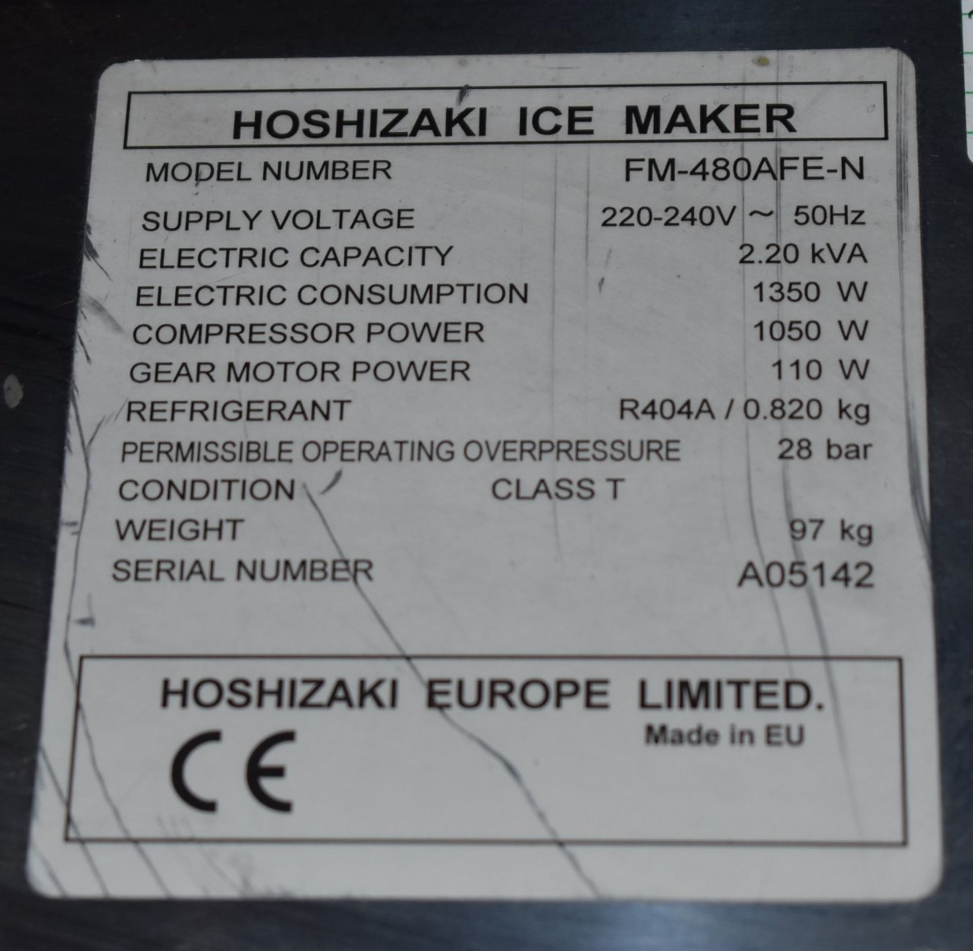 1 x Hoshizaki FM-480AFE Ice Machine - Produces Upto 480kg of Ice Flakes Per Days - Includes Large - Image 8 of 12