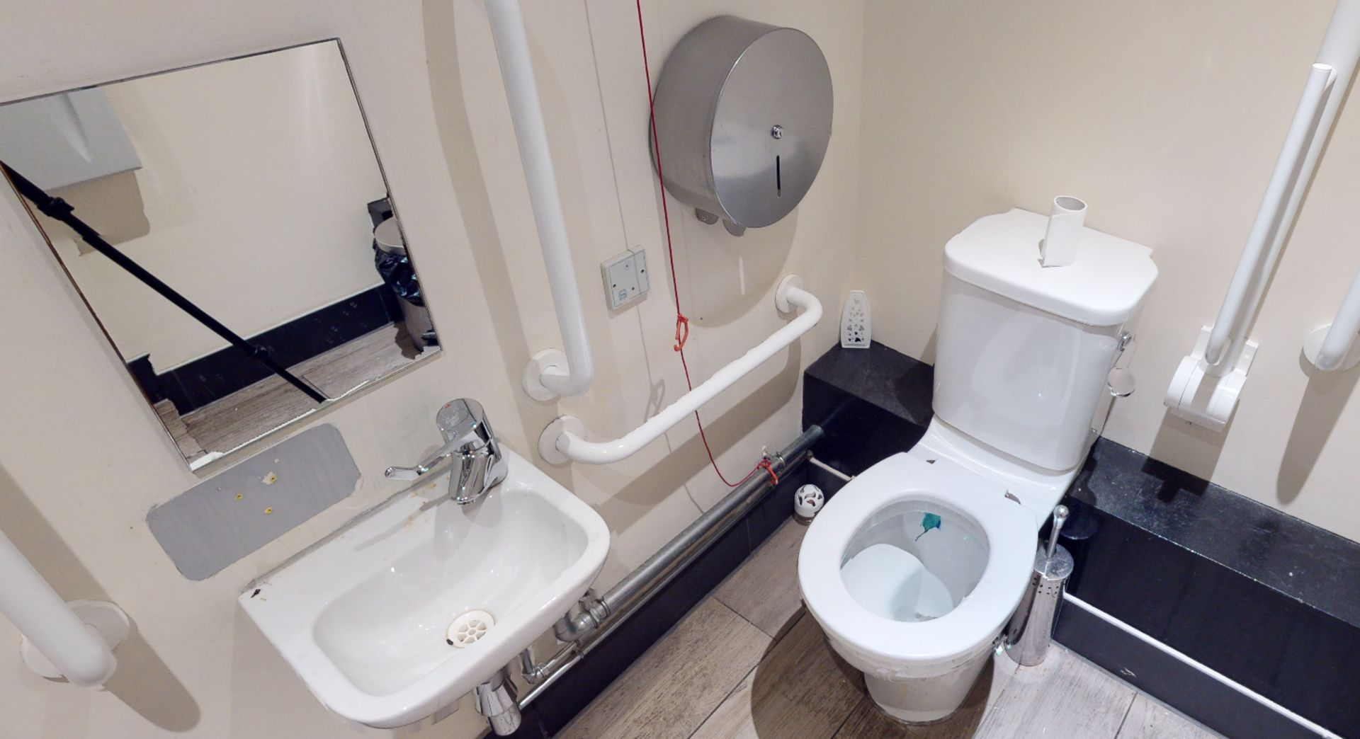 1 x Disabled Toilet Suite - Includes Toilet, Wall Mounted Hand Wash Basin With Mixer Tap, Pedal Bin, - Image 3 of 3