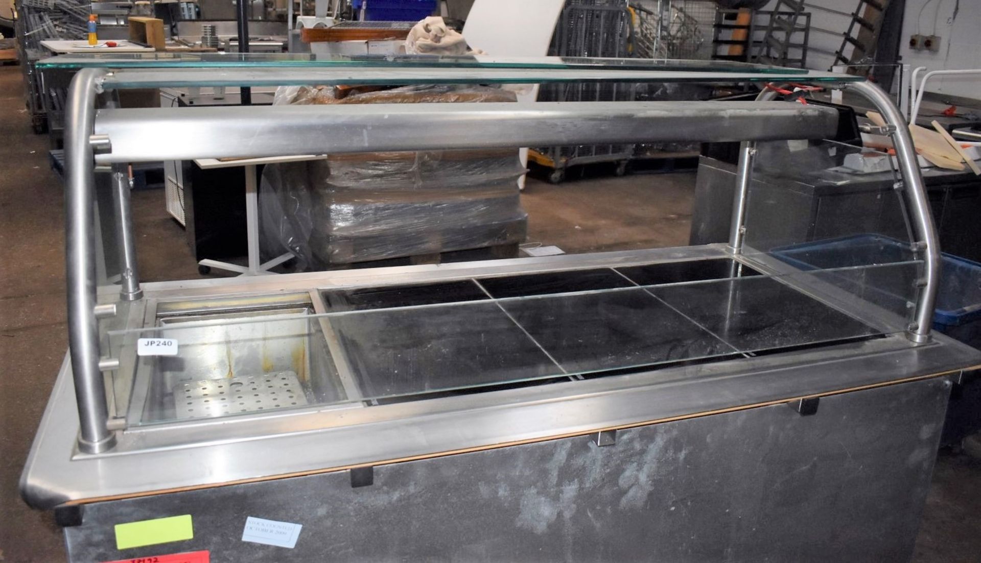 1 x Commercial Servery Unit With Three Ceran Hot Plates, One Baine Marie, Overhead Warmer and - Image 7 of 11