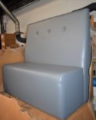 1 x Two Seater Seating Bench Unpholstered in Grey Faux Leather - New and Unused - Size: H47/120 x