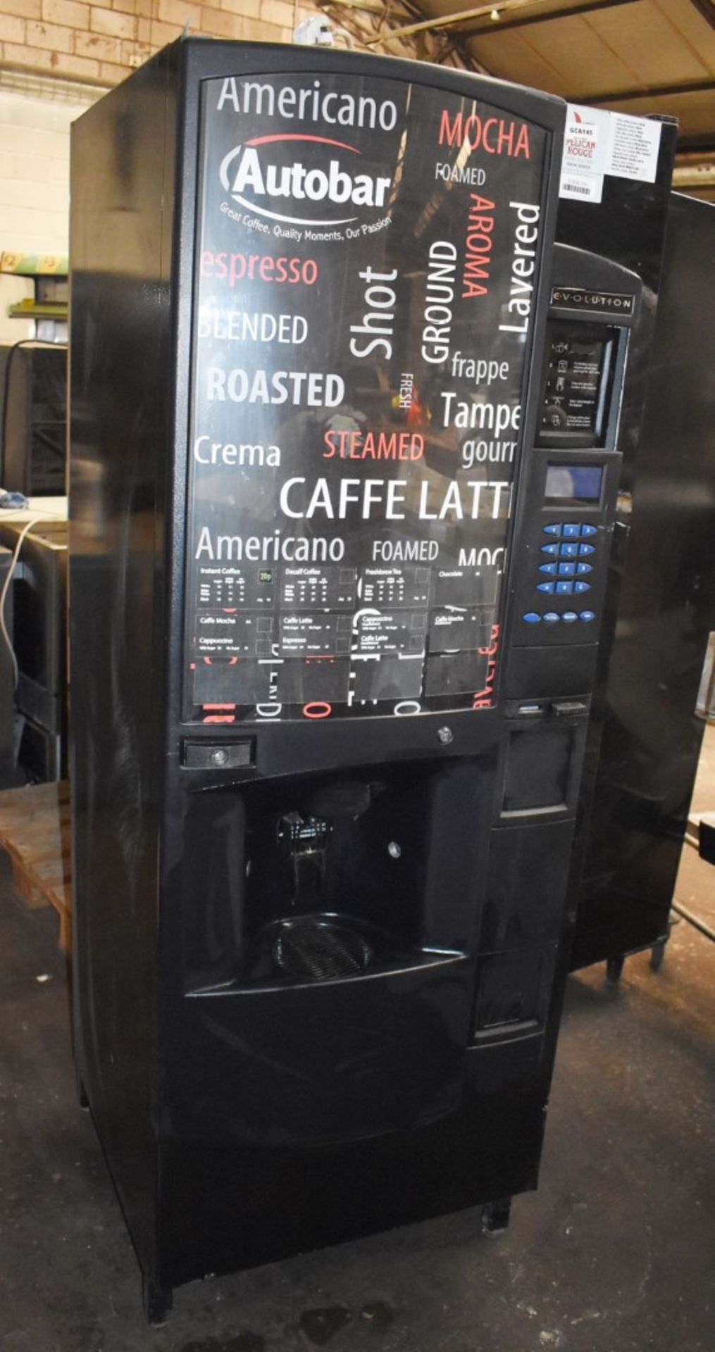 1 x Autobar Evolution Hot Drinks Vending Machine - H182 x W65 x D72 cms - Ref: GCA145 WH5 - - Image 12 of 13