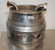 1 x Custom Half Beer Keg With Welded Pipe Fittings - Size: W45 x H37 cms - CL717 - Ref: GCA186 WH5 -