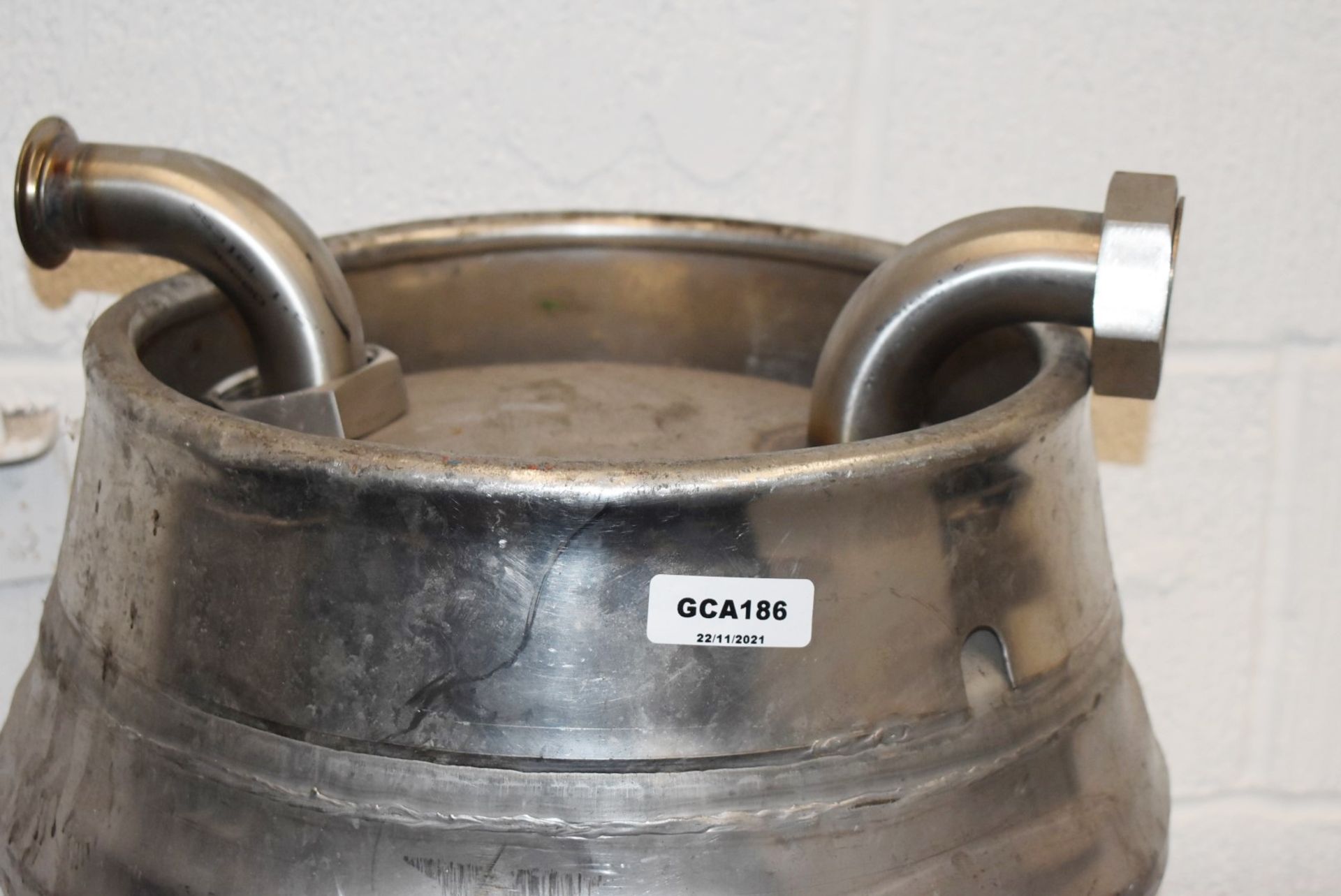 1 x Custom Half Beer Keg With Welded Pipe Fittings - Size: W45 x H37 cms - CL717 - Ref: GCA186 WH5 - - Image 2 of 12