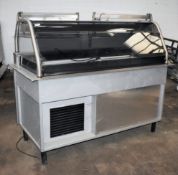 1 x Grundy Commercial Refrigerated Servery Unit With Stone Internal Panels - Stainless Steel