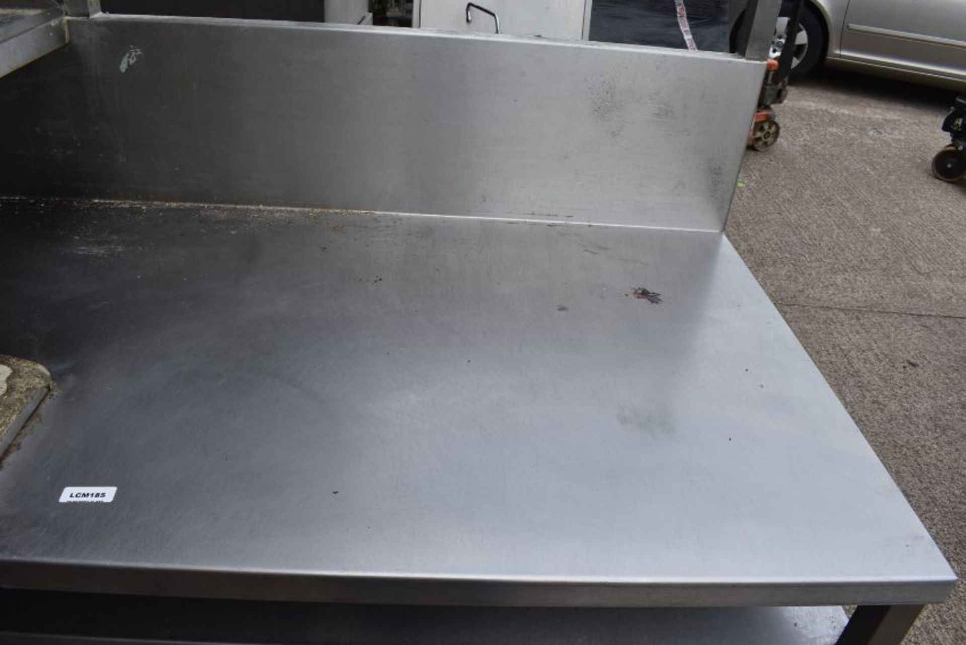 1 x Stainless Steel Workstation With Monitor / Printer Shelf, Undershelf and Splashback - - Image 3 of 6