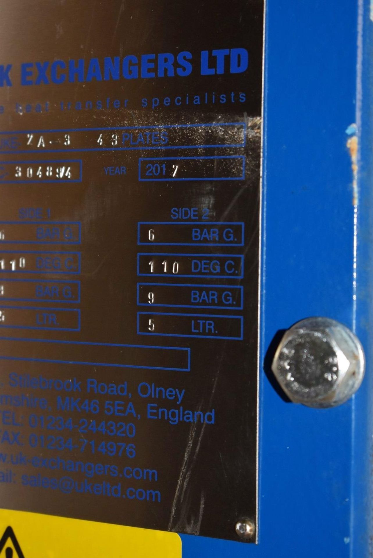 1 x UK Exchangers Gasket Plate Heat Exchanger - Type UKE 2A-3 4 3 Plates - Year: 2017 - Unused Stock - Image 11 of 12