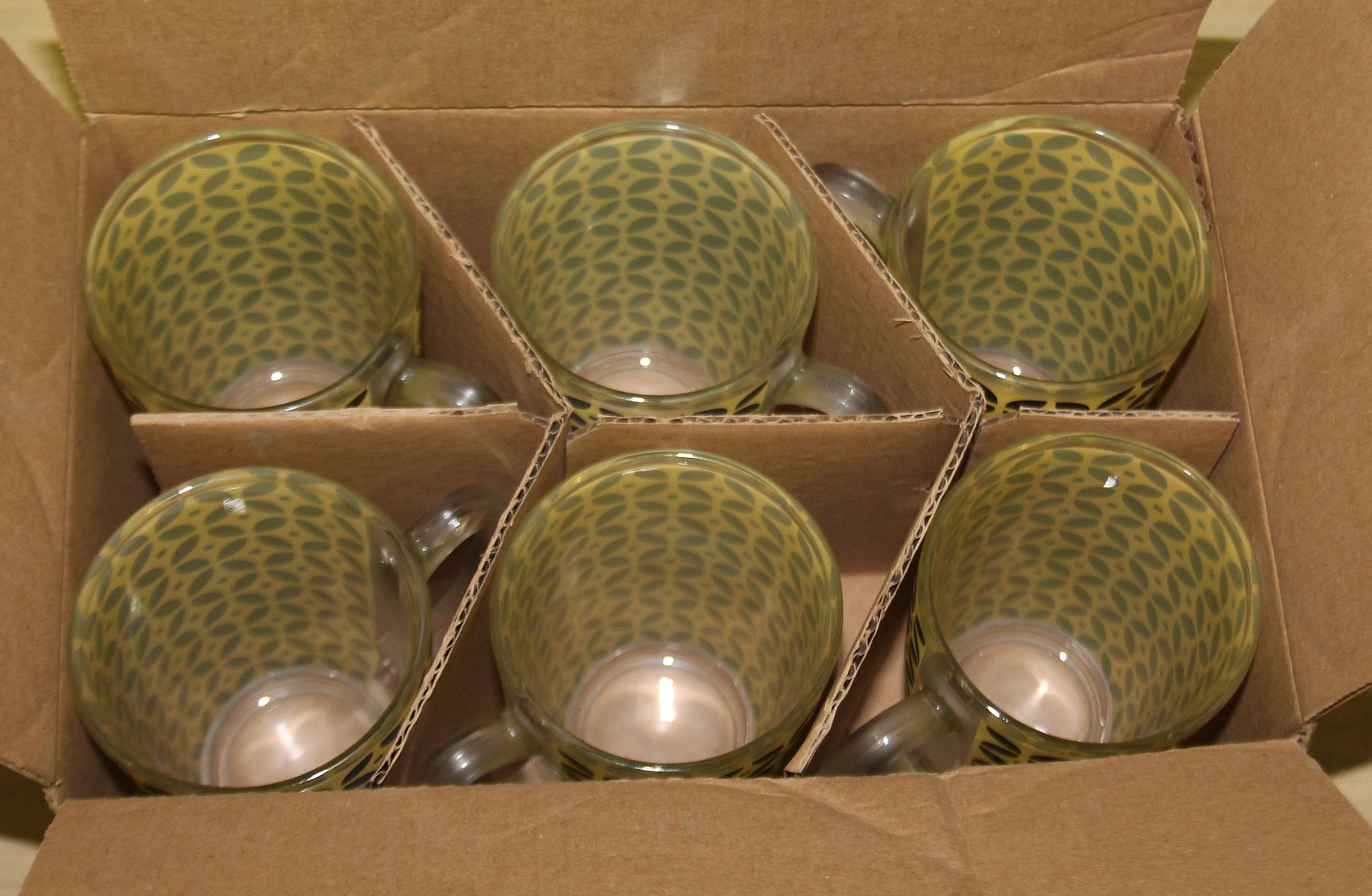 Approx. 60 x Luminarc Commercial 'New Morning' Clear Glass Cups With A Contemporary Print - 32cl - - Image 3 of 4