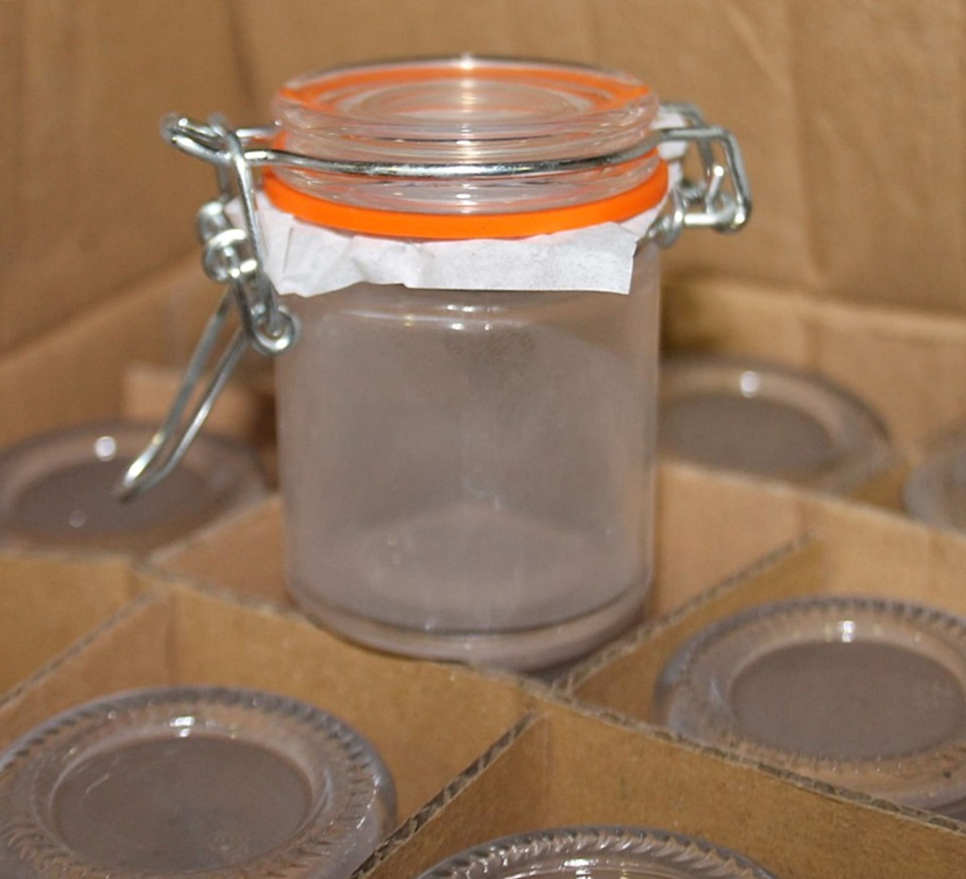 120 x Small Glass Condiment / Perserving Jars - Recently Removed From A Well-known Restaurant In - Image 5 of 6