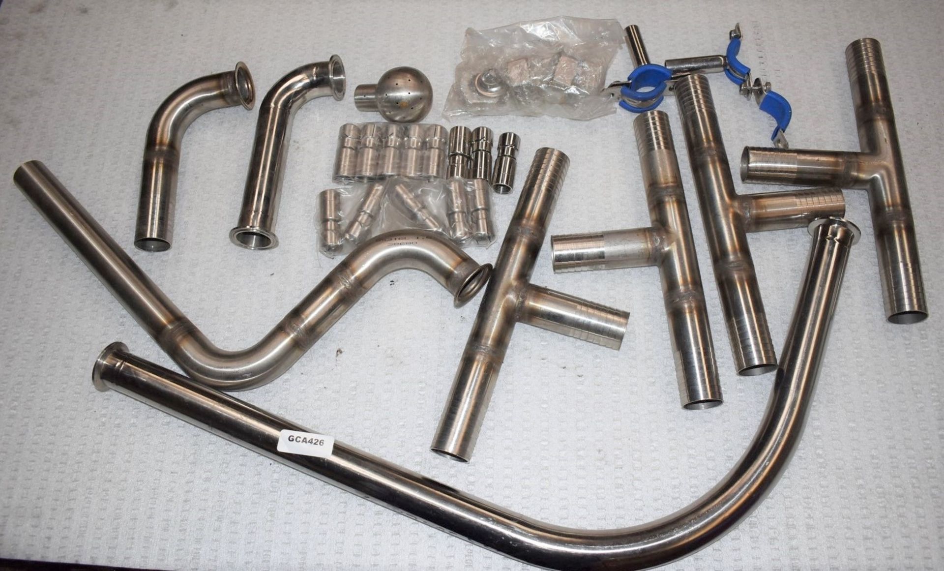 Assorted Job Lot of Stainless Steel Fittings For Brewery Equipment - Includes Approx 30 Pieces -