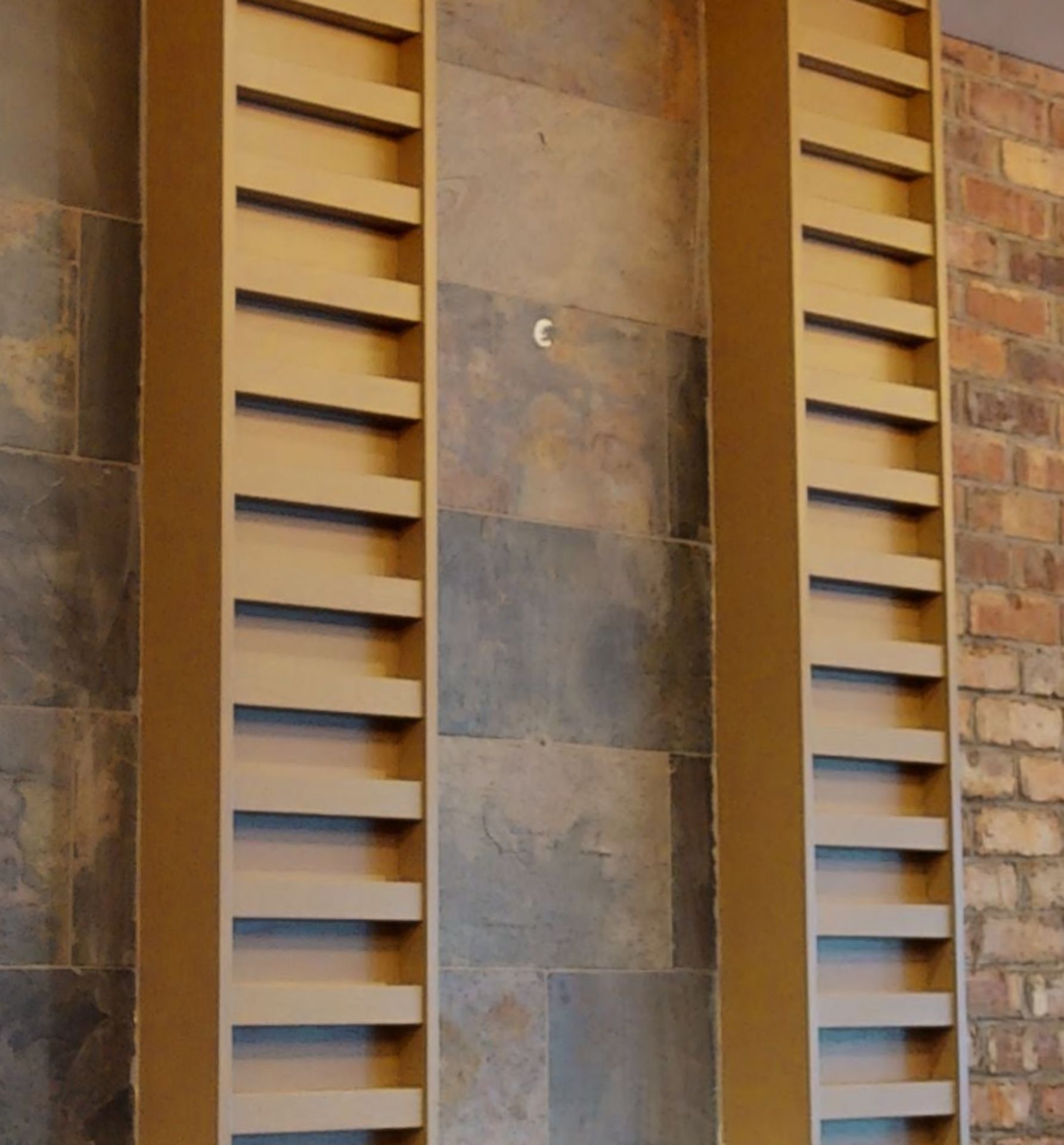 5 x Wall Mounted Shelf Display Unit With a Light Wood Finish - Suitable For Interior Design Projects - Image 4 of 4