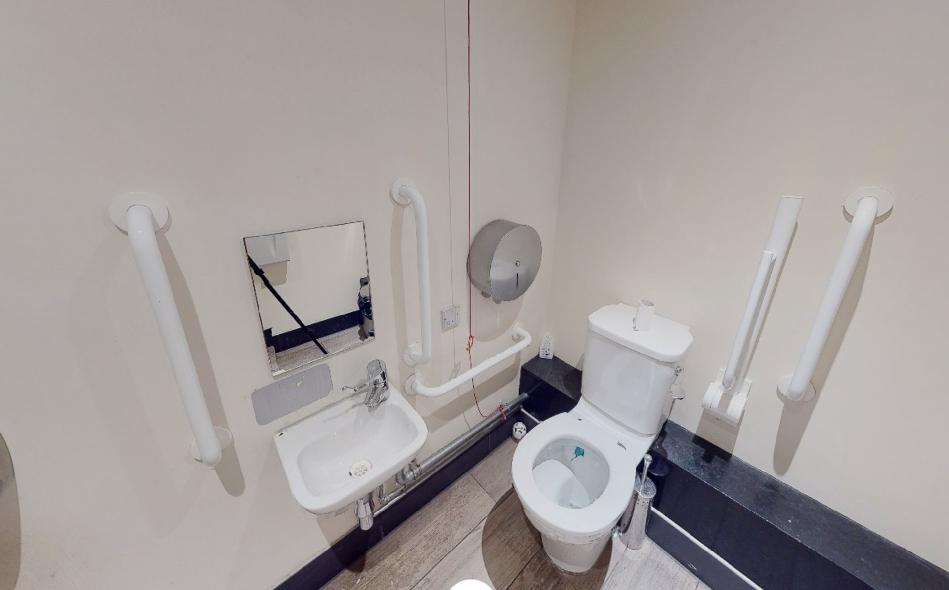 1 x Disabled Toilet Suite - Includes Toilet, Wall Mounted Hand Wash Basin With Mixer Tap, Pedal Bin, - Image 2 of 3