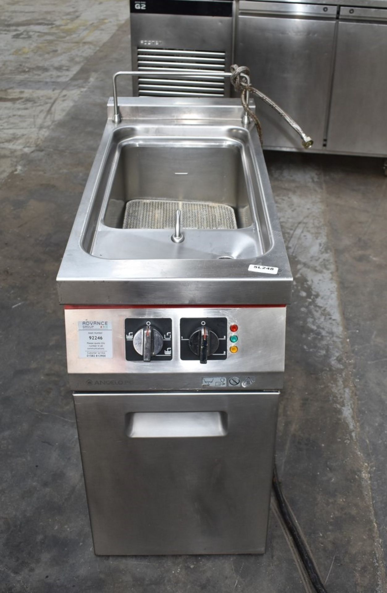 1 x Angelo Po Commercial Pasta Boiler With Stainless Steel Finish - 40cm Width - Recently Removed