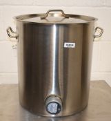 1 x Stainless Steel Brew Kettle With Thermometer, Bakersafe 3kw Immersion Heater and Tap - Unused