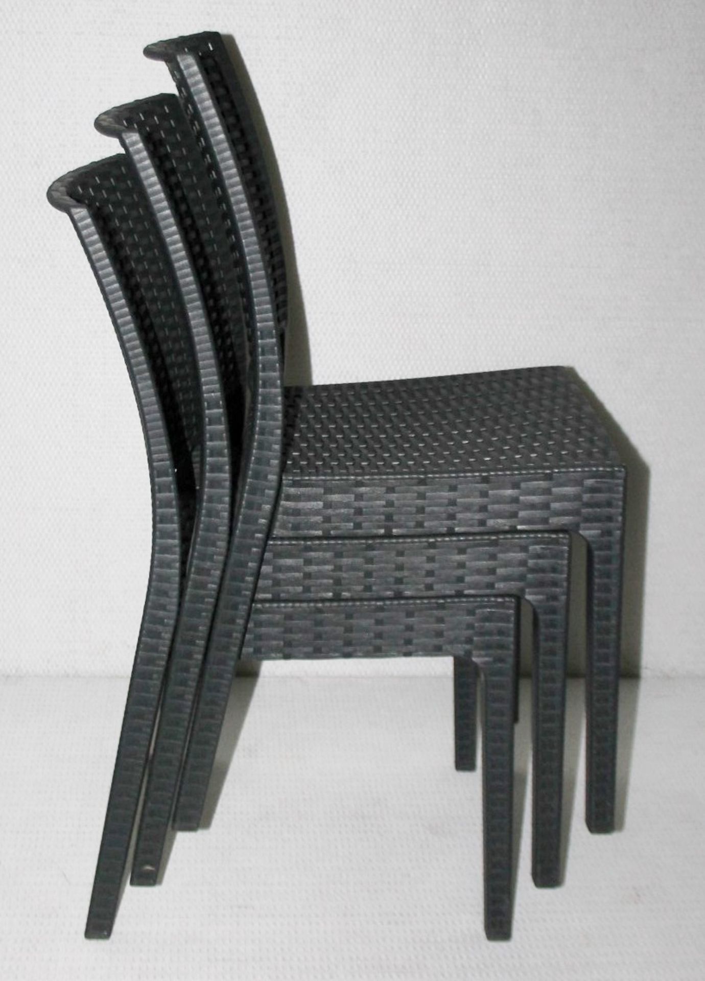 4 x SIESTA EXCLUSIVE 'Florida' Commercial Stackable Rattan-style Chairs In Dark Grey - CL987 - Total - Image 8 of 13