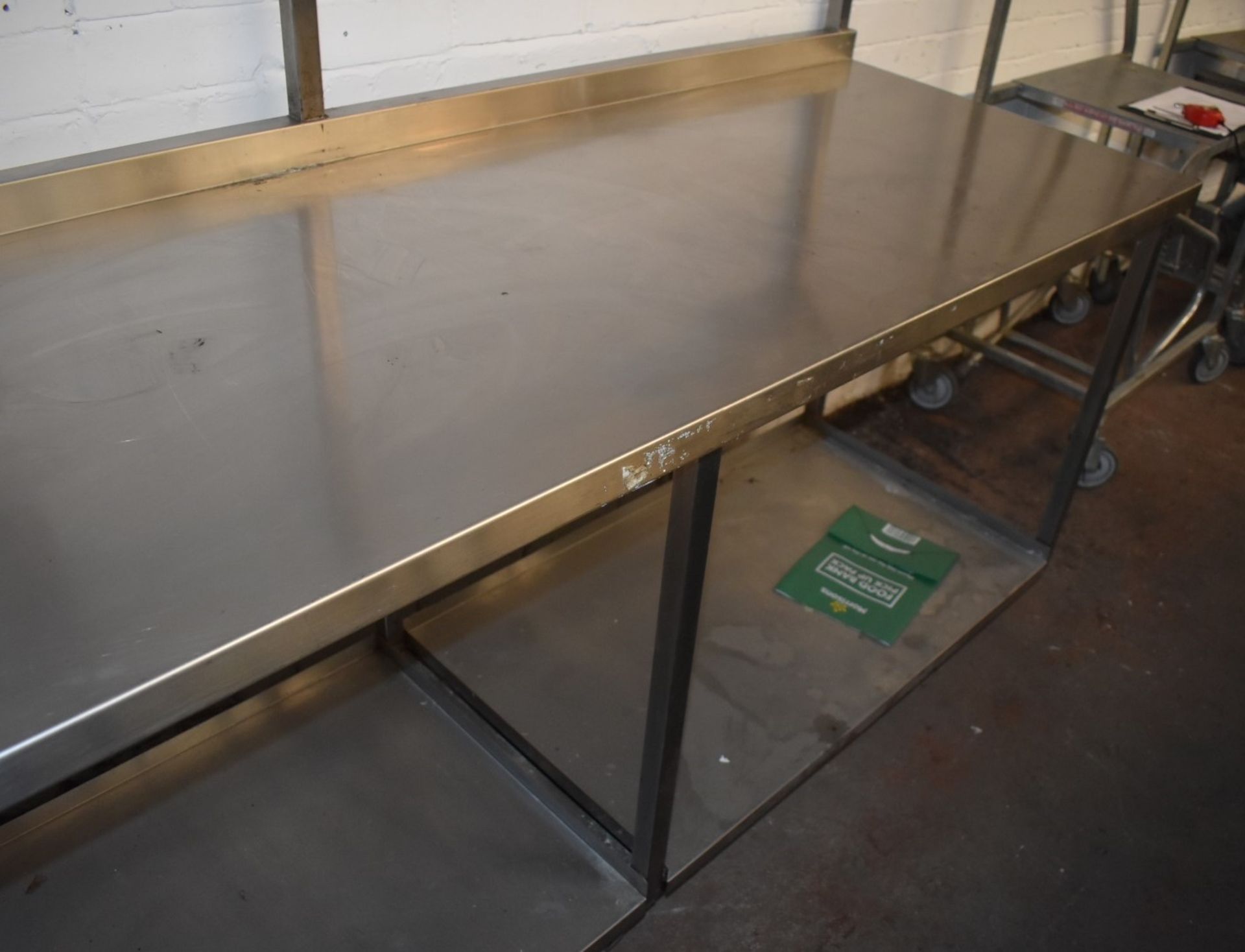 1 x Stainless Steel Donut Preperation Bench - Features Removable Undershelves, Castor Wheels and - Image 2 of 11