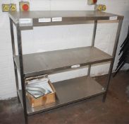 1 x Stainless Steel Two  Tier Shelf Unit - Size: H127 x W122 x D50 cms - Recently Removed From a