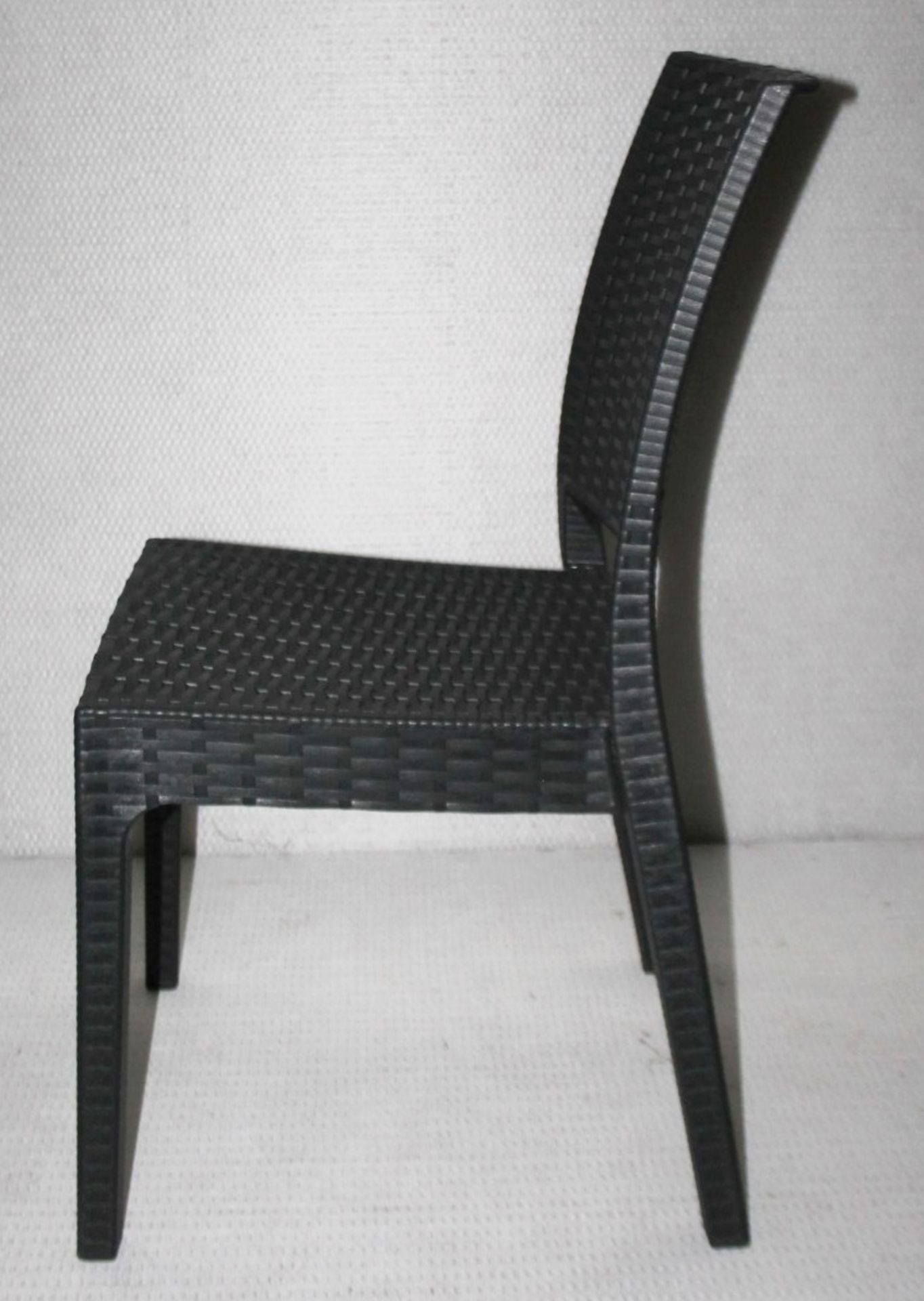 4 x SIESTA EXCLUSIVE 'Florida' Commercial Stackable Rattan-style Chairs In Dark Grey -CL987 - - Image 8 of 13