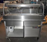 1 x Grundy Commercial Refrigerated Servery Unit With Stone Internal Panels - Stainless Steel