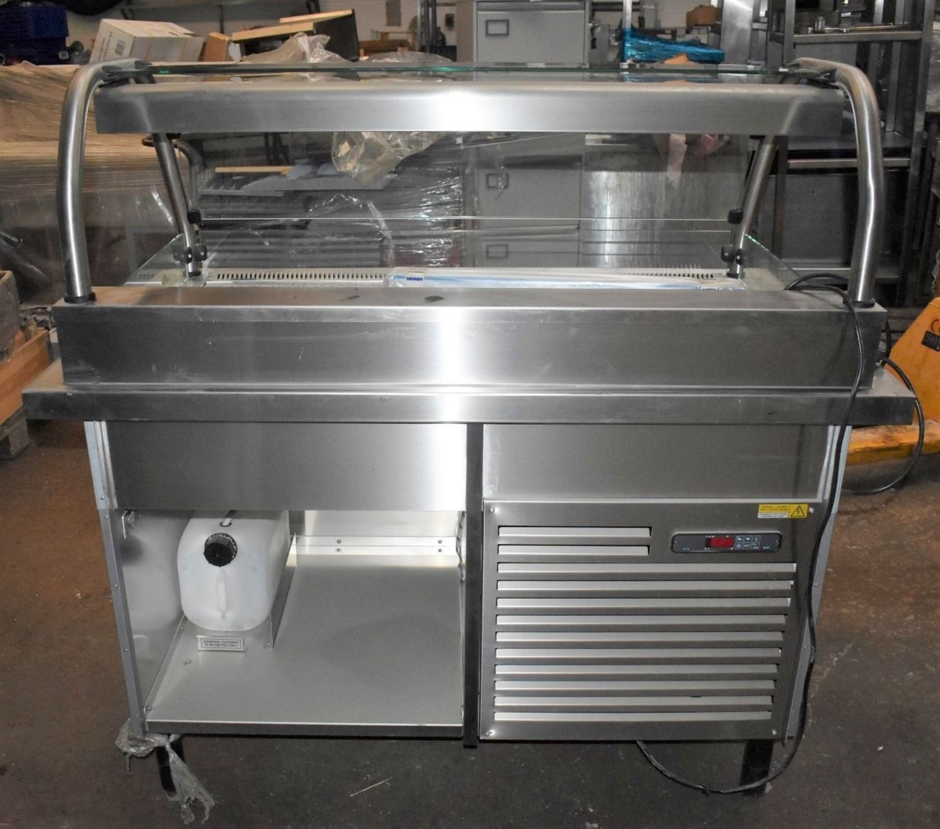 1 x Grundy Commercial Refrigerated Servery Unit With Stone Internal Panels - Stainless Steel