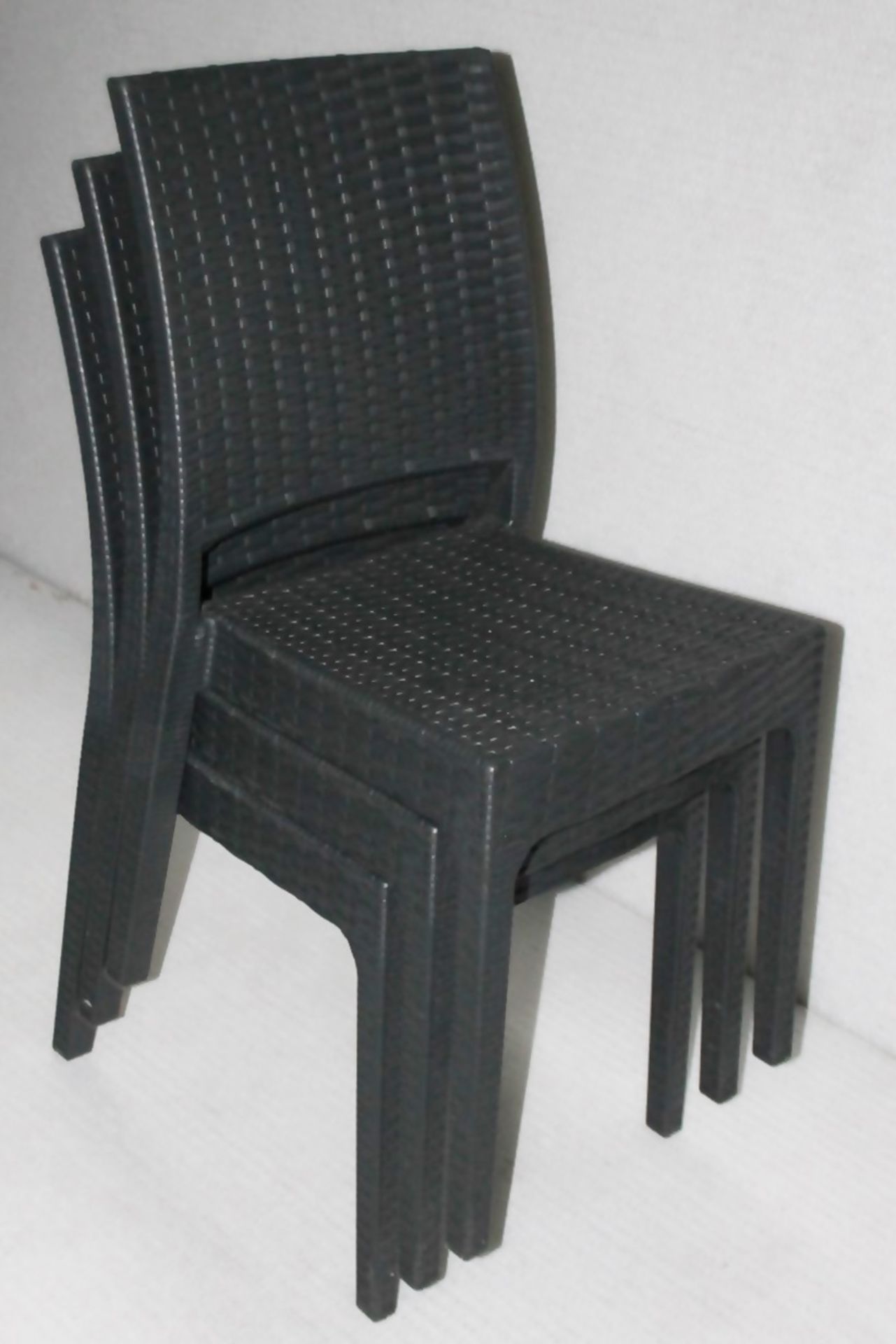 4 x SIESTA EXCLUSIVE 'Florida' Commercial Stackable Rattan-style Chairs In Dark Grey -CL987 - - Image 12 of 13