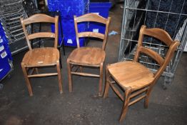 3 x Solid Wood Dining Chairs - CL011 - Ref WH5 - Location: Altrincham WA14