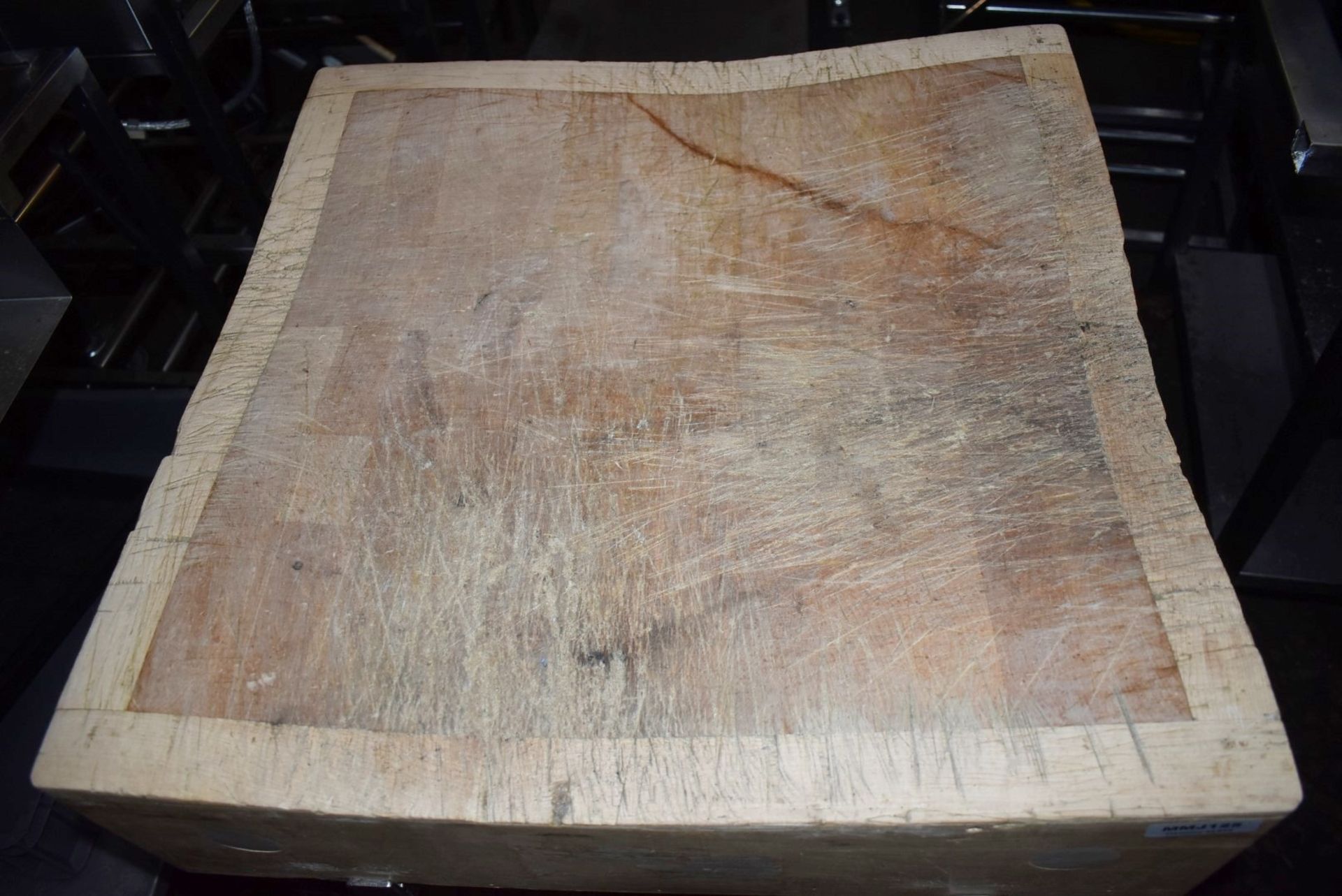 1 x Wooden Butchers Block on Stainless Steel Stand - Recently Removed From a Major Supermarket - Image 5 of 8