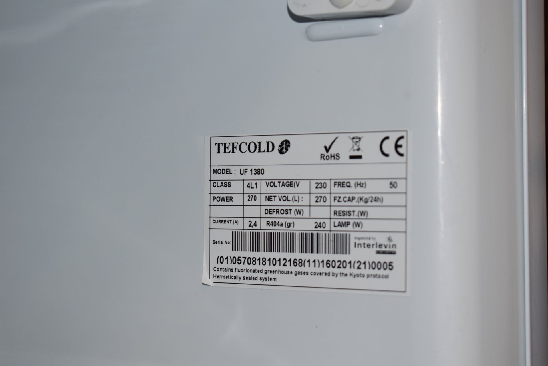 1 x Tefcold UF1380 Upright Commercial Freezer - RRP £800 - CL011 - Ref GCA516 WH5 - Location: - Image 5 of 7
