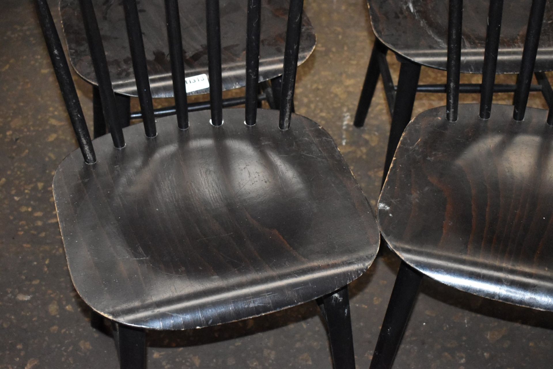 Set of 6 x Dark Wood Dining Chairs - CL011 - Ref WH5 - Location: Altrincham WA14 - Image 3 of 8