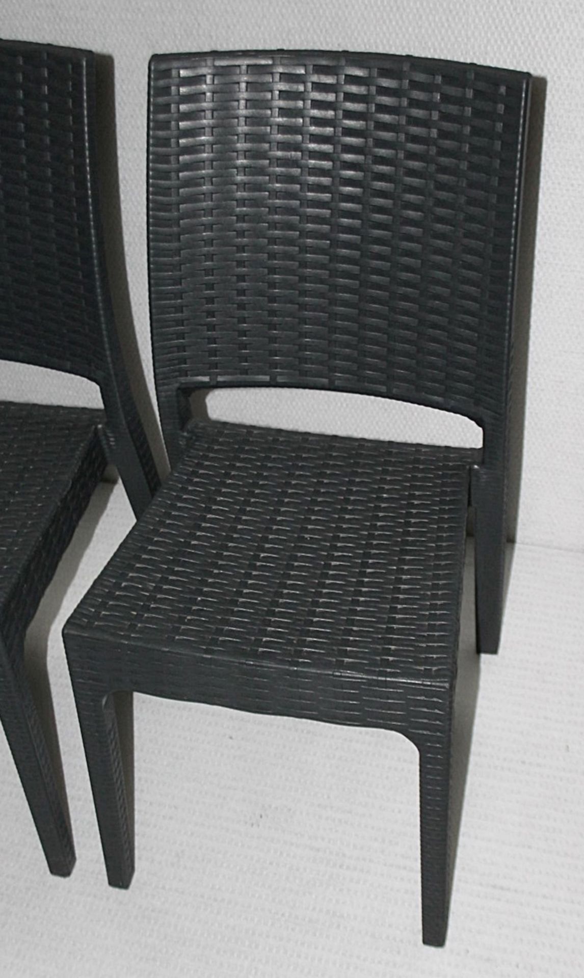 4 x SIESTA EXCLUSIVE 'Florida' Commercial Stackable Rattan-style Chairs In Dark Grey -CL987 - - Image 7 of 13