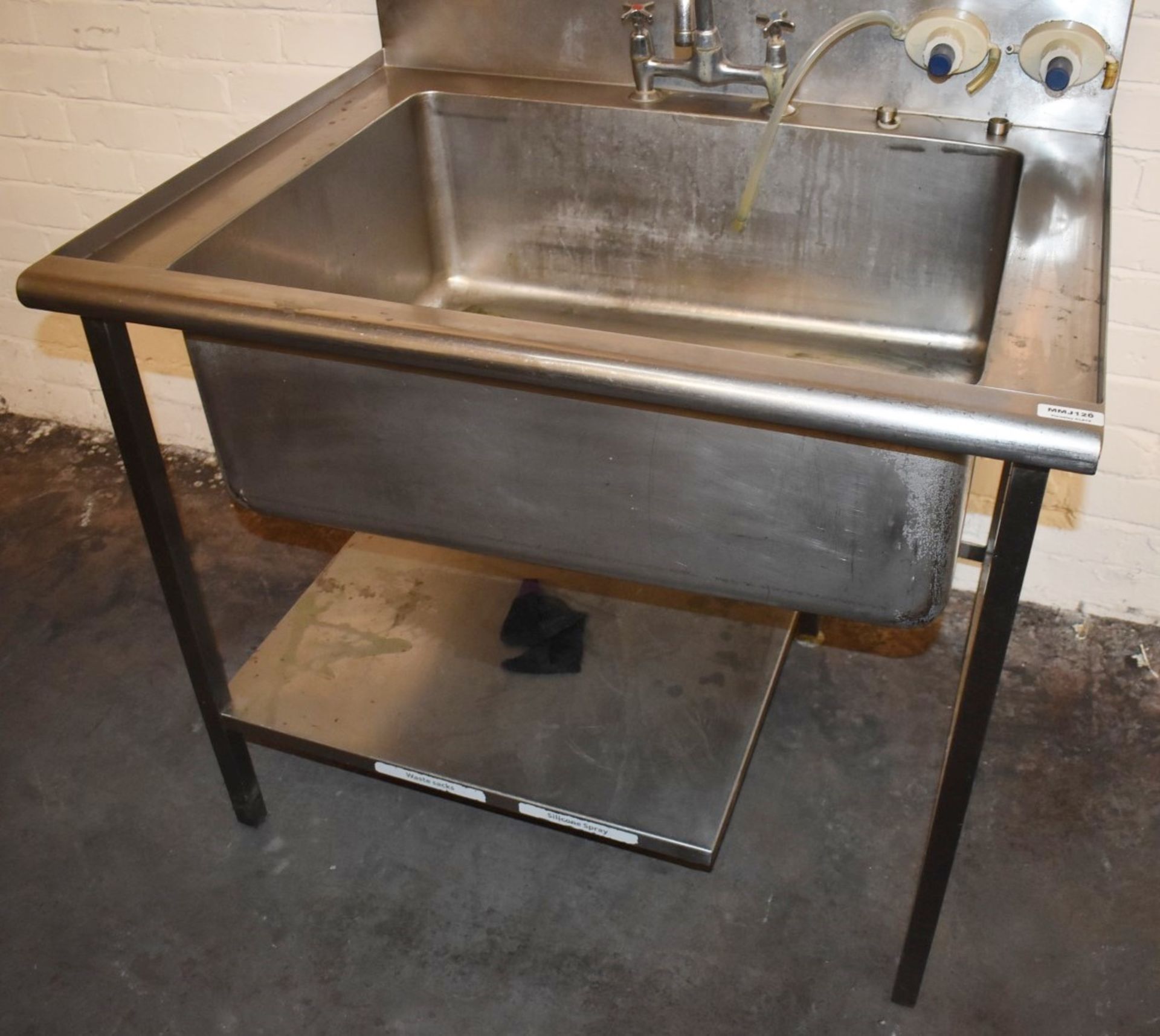 1 x Stainless Steel Sink Unit Featuring a Large 80x60cm Wash Bowl, Mixer Taps, Soap Dispensers, - Image 9 of 11