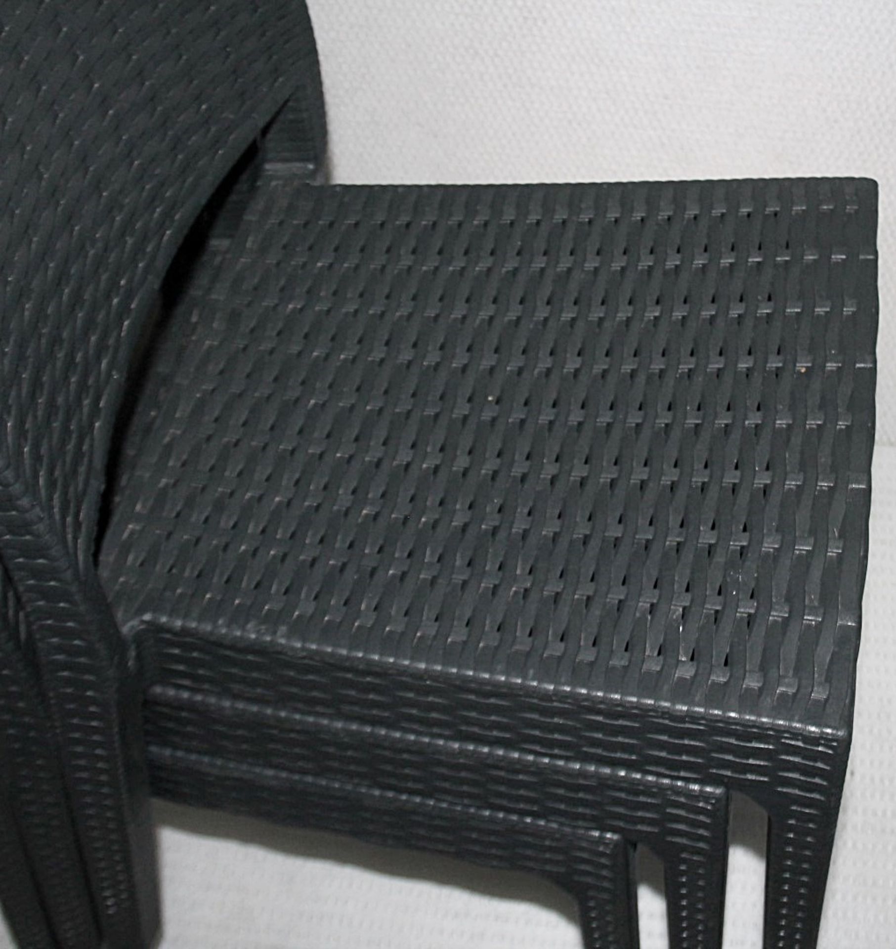 4 x SIESTA EXCLUSIVE 'Florida' Commercial Stackable Rattan-style Chairs In Dark Grey - CL987 - Total - Image 10 of 13