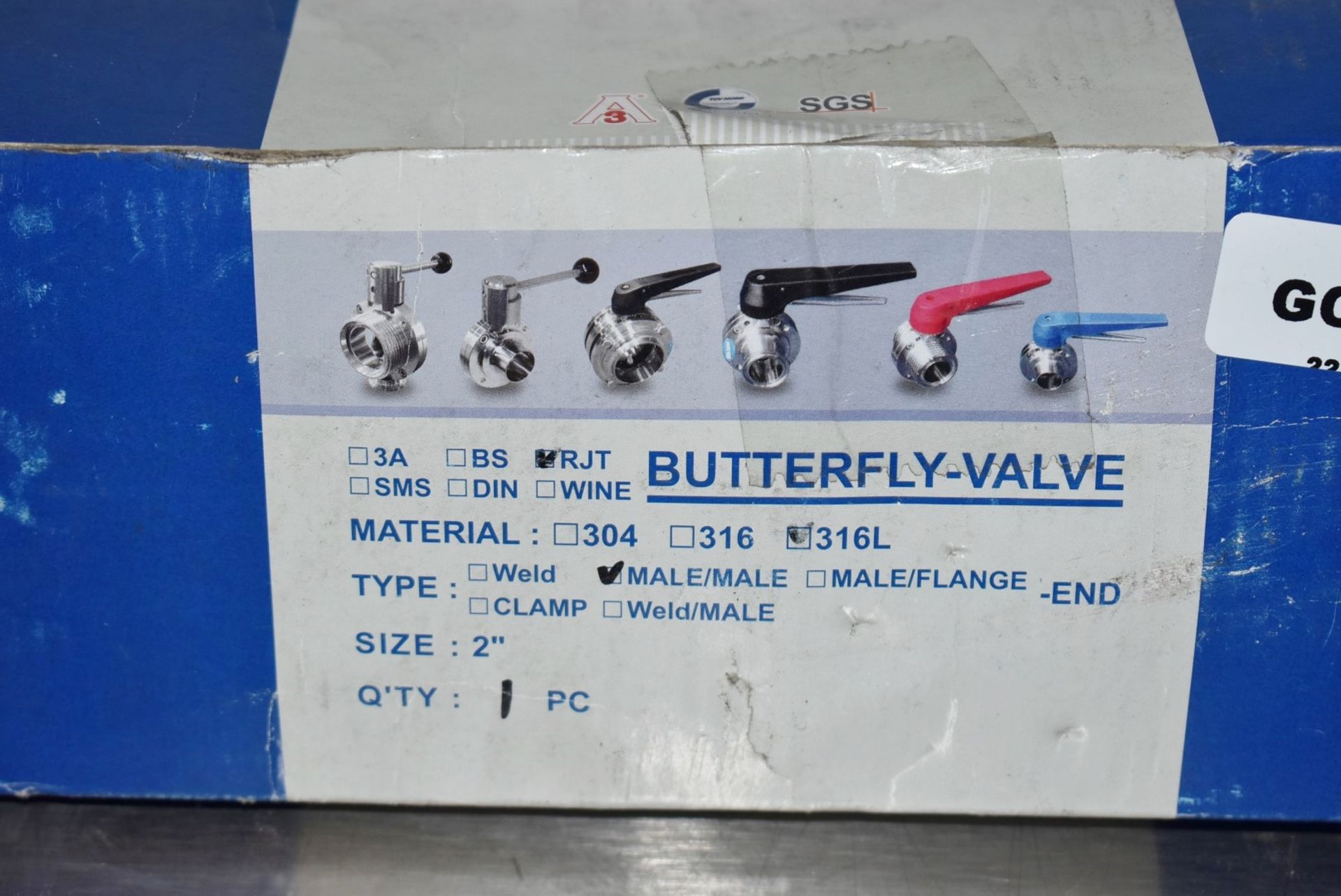 1 x Butterfly Valve - New in Original Box - Model: RJT - Material: 316L - Type: Male/Male - Size: - Image 2 of 5