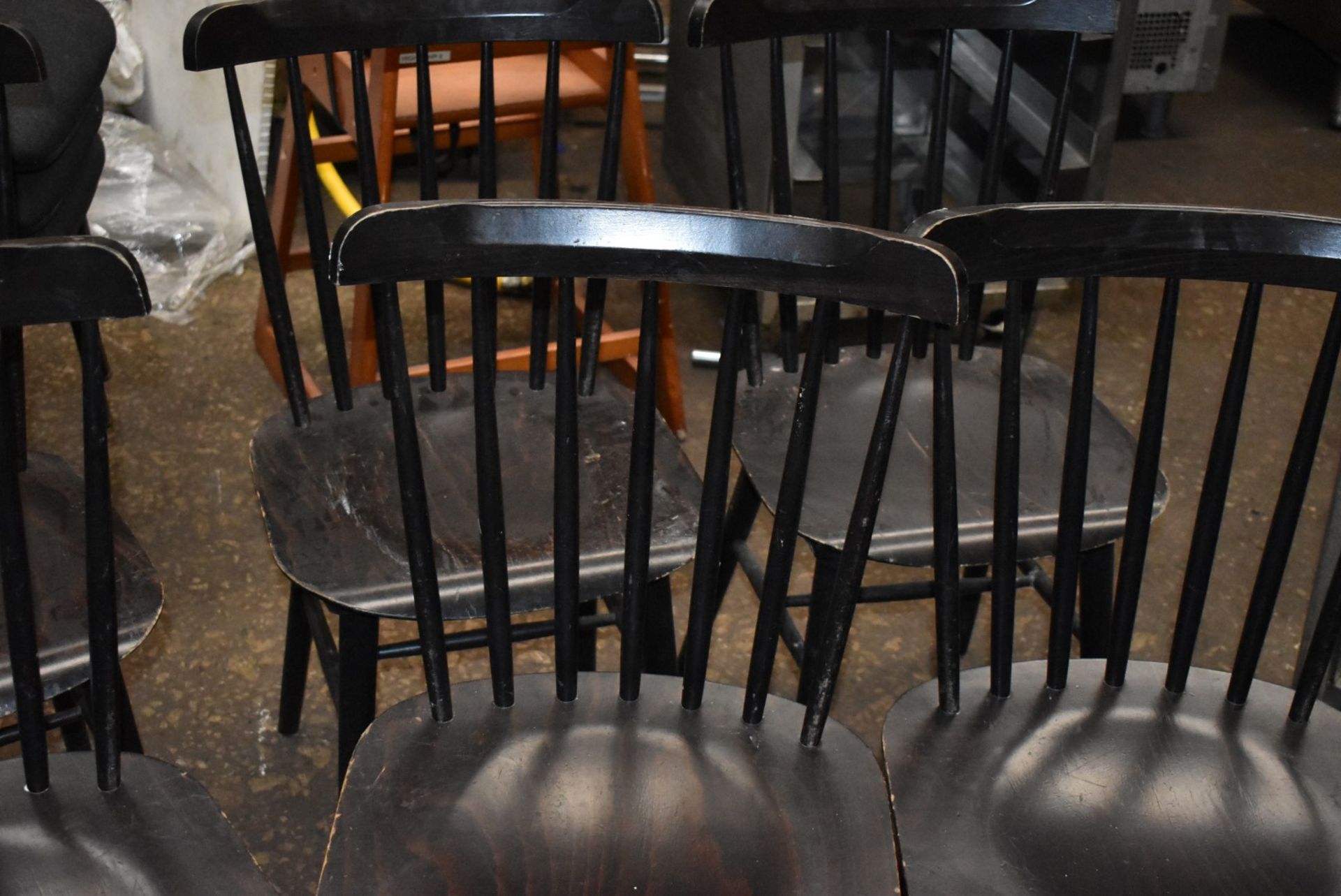 Set of 6 x Dark Wood Dining Chairs - CL011 - Ref WH5 - Location: Altrincham WA14 - Image 5 of 8