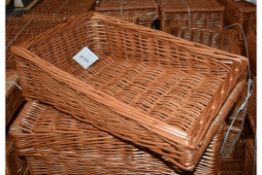 4 x Hand Woven Retail Display Sloping Wicker Baskets - Ideal For Presentation in Wide Range of
