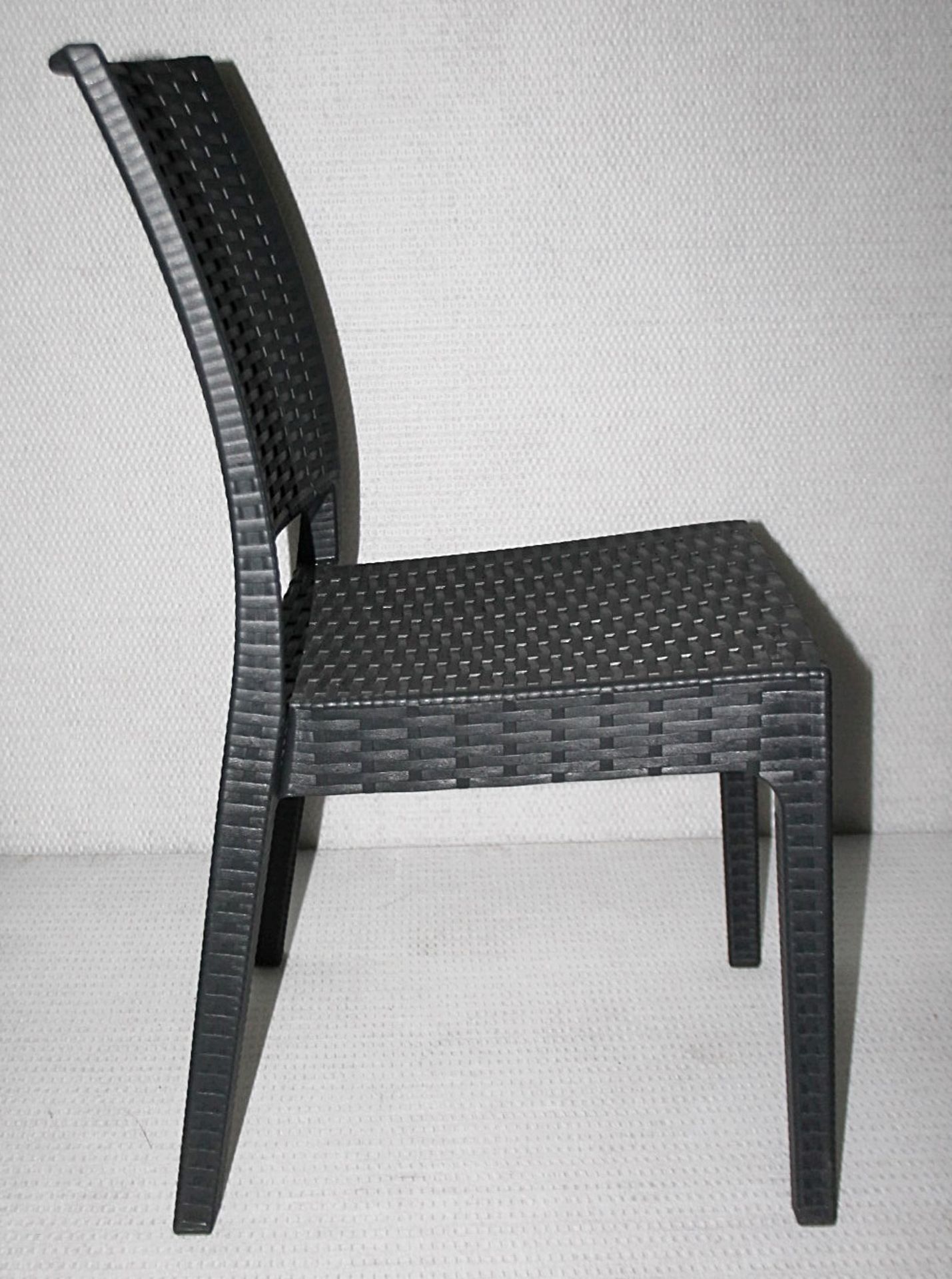 4 x SIESTA EXCLUSIVE 'Florida' Commercial Stackable Rattan-style Chairs In Dark Grey -CL987 - - Image 9 of 13