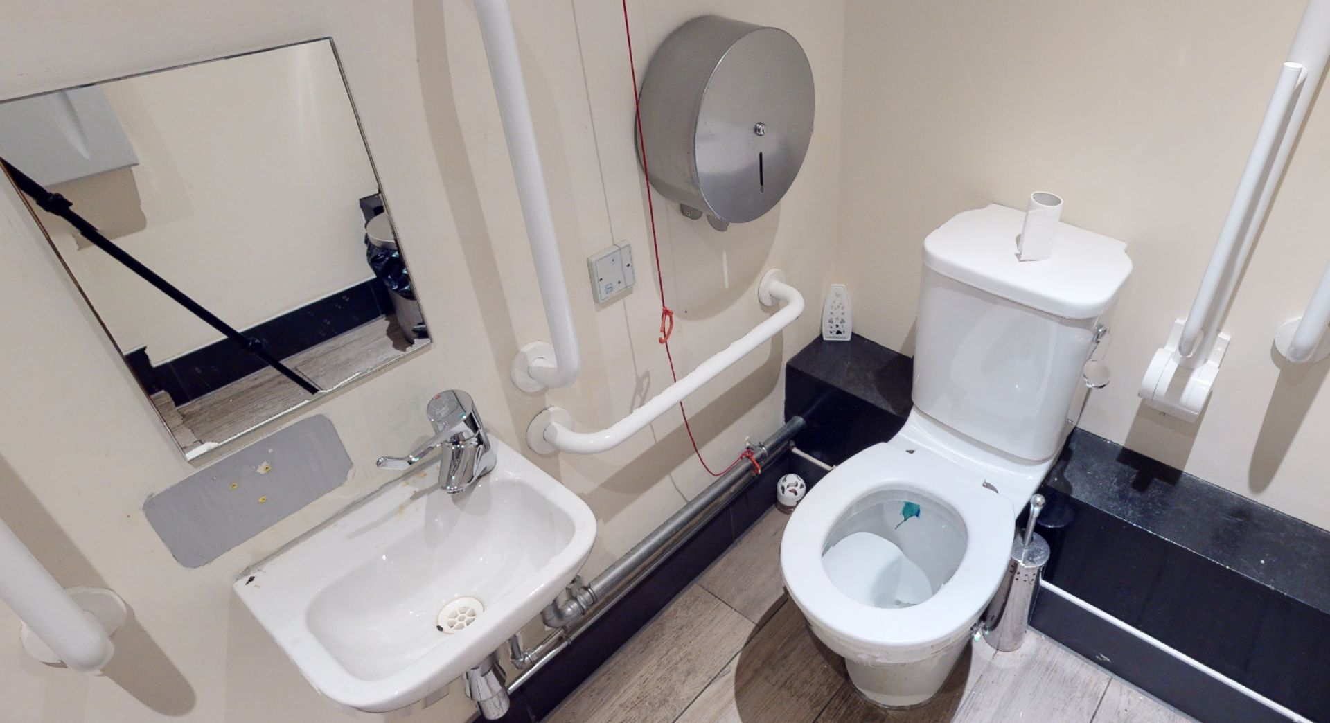 1 x Disabled Toilet Suite - Includes Toilet, Wall Mounted Hand Wash Basin With Mixer Tap, Pedal Bin, - Image 2 of 3