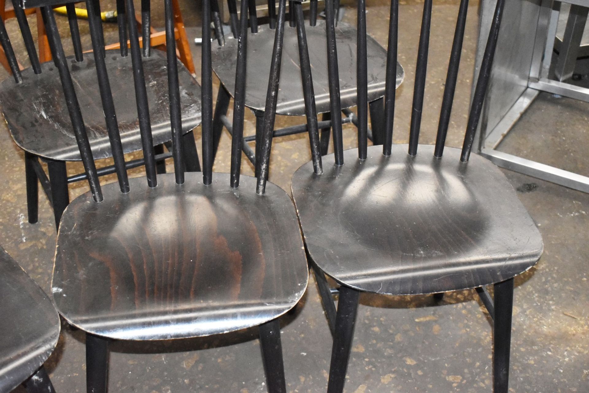 Set of 6 x Dark Wood Dining Chairs - CL011 - Ref WH5 - Location: Altrincham WA14 - Image 4 of 8