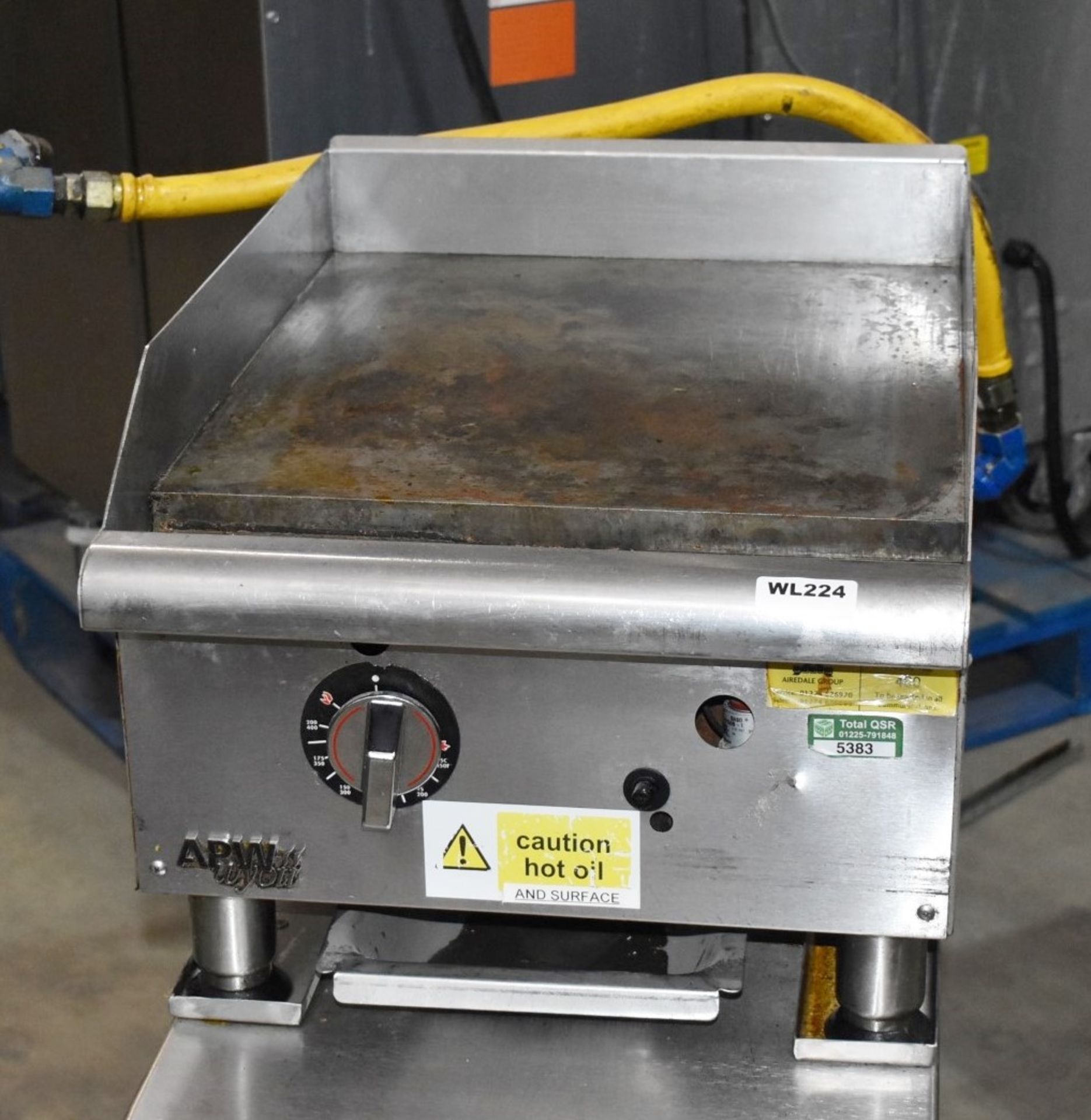 1 x APW Wyott Commercial Solid Top Cooking Griddle With Stand - Gas Powered - Size H99 x W46 x D60 - Image 2 of 10