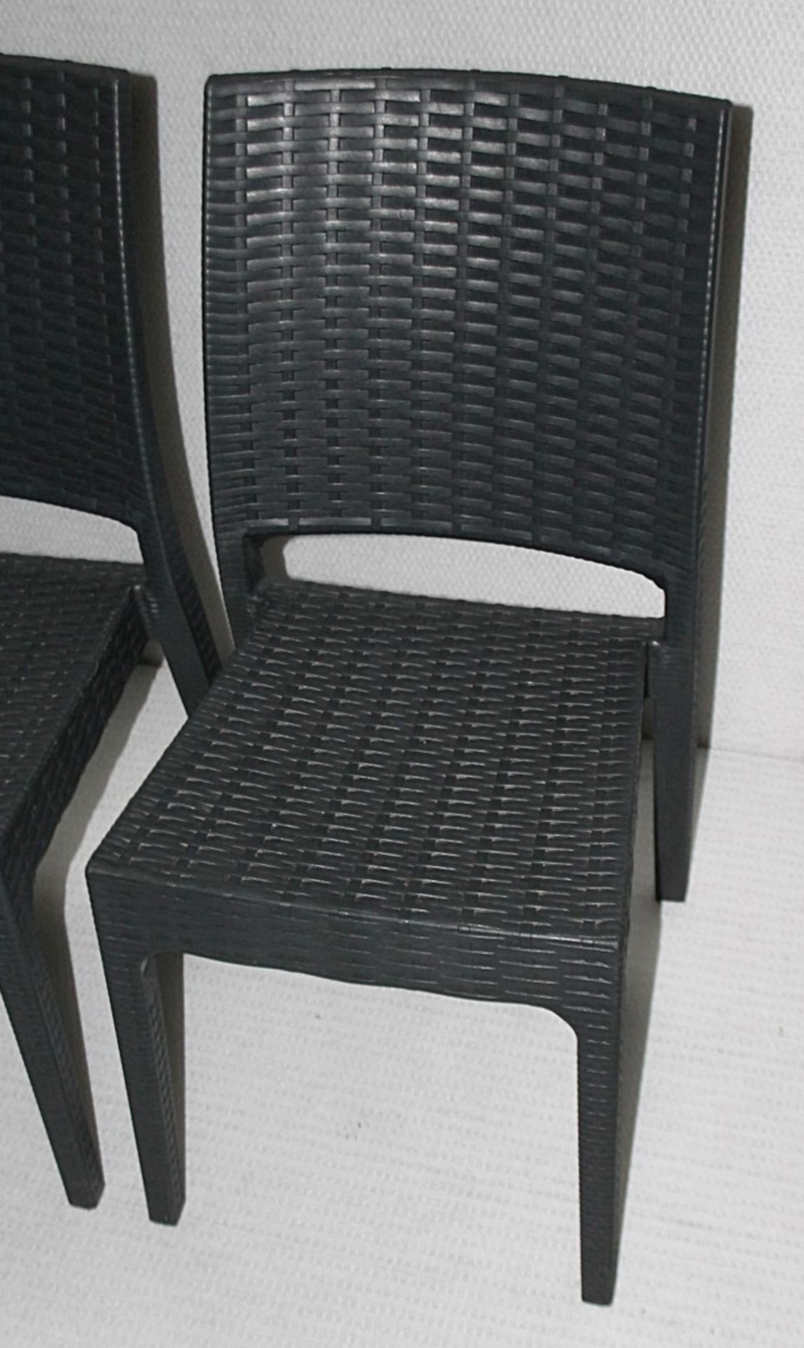 4 x SIESTA EXCLUSIVE 'Florida' Commercial Stackable Rattan-style Chairs In Dark Grey - CL987 - Total - Image 13 of 13