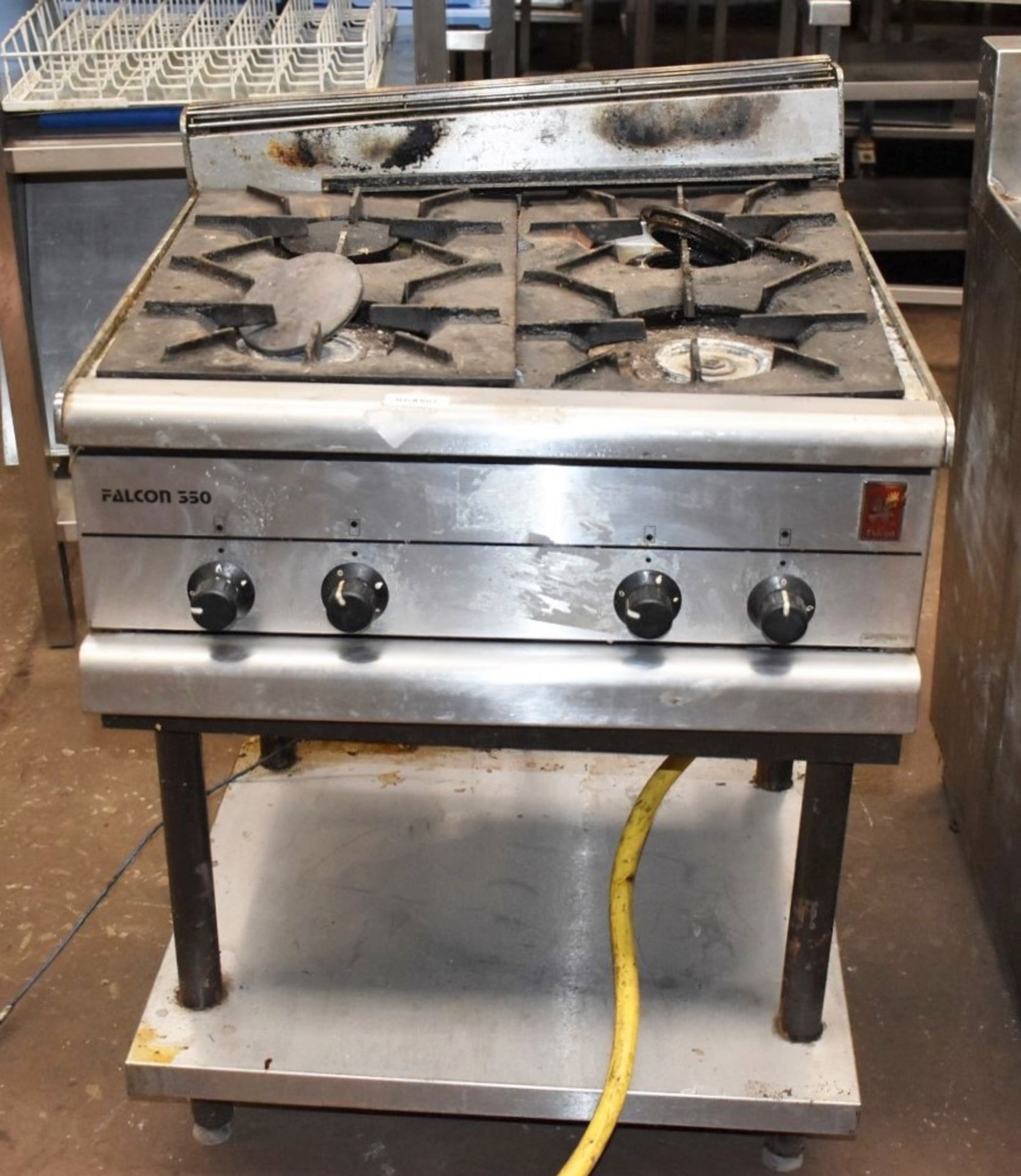 1 x Falcon 4 Burner Gas Range Cooker With Stand - 70cm Width - CL011 - Ref: GCA507 WH5 - Location: