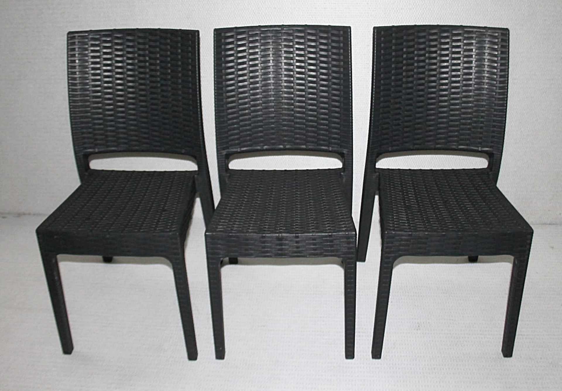 Commercial Outdoor Table & Chair Set - Includes 1 x Folding Bistro Table and 4 x Stackable Rattan- - Image 7 of 20